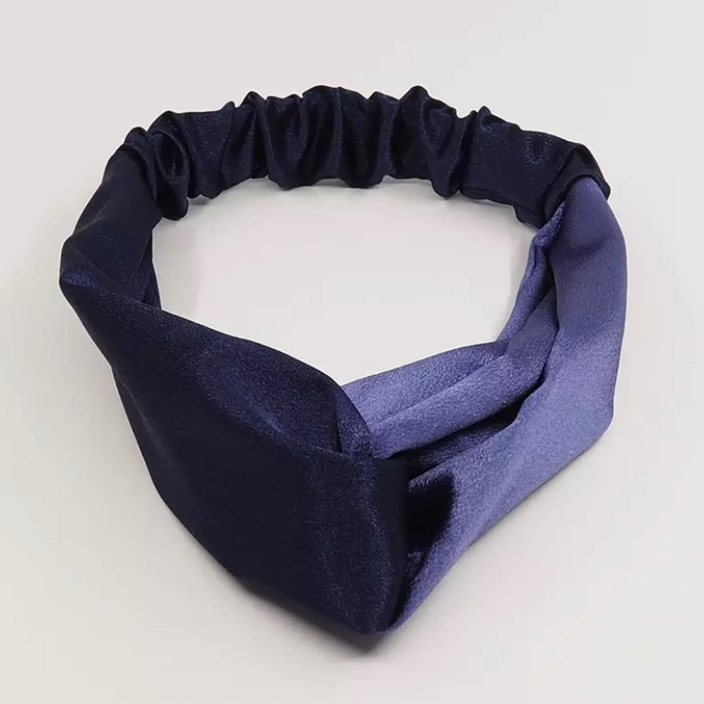 3/$35 | Navy Blue Cross Knotted Satin Headband Hair Accessory